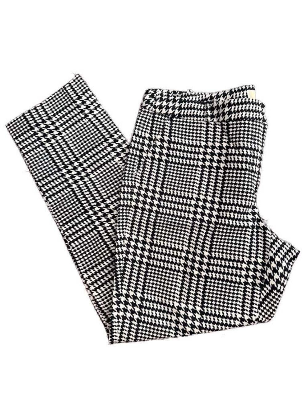 MICHAEL Michael Kors Black and White Houndstooth Plaid Ankle Pants Size 12